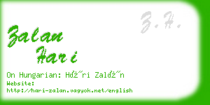 zalan hari business card